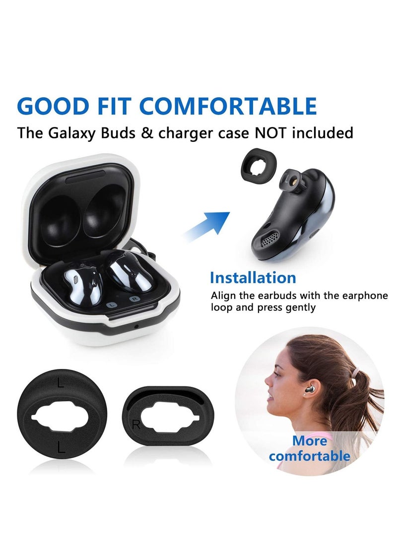 SYOSI Ear Wing for Galaxy Buds Live 2020 Earbuds Tips Soft Anti Lost Replacement Silicone Ear Gel 4 Pairs Black  - Image 4