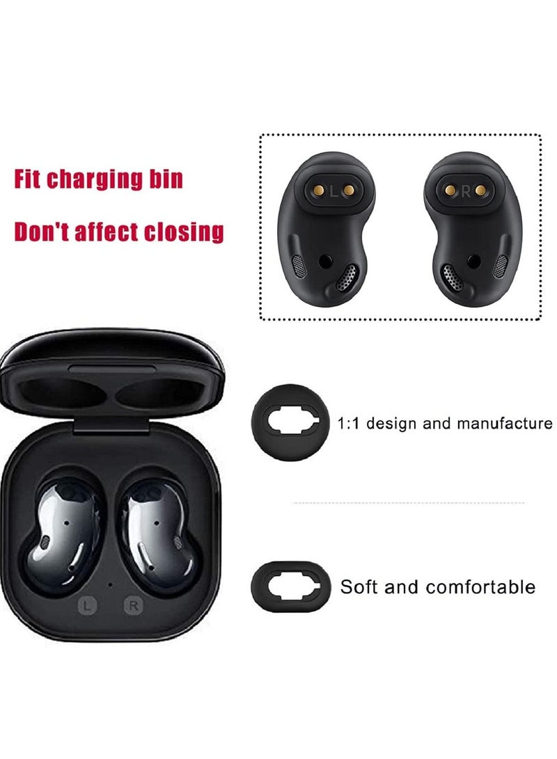 SYOSI Ear Wing for Galaxy Buds Live 2020 Earbuds Tips Soft Anti Lost Replacement Silicone Ear Gel 4 Pairs Black  - Image 2
