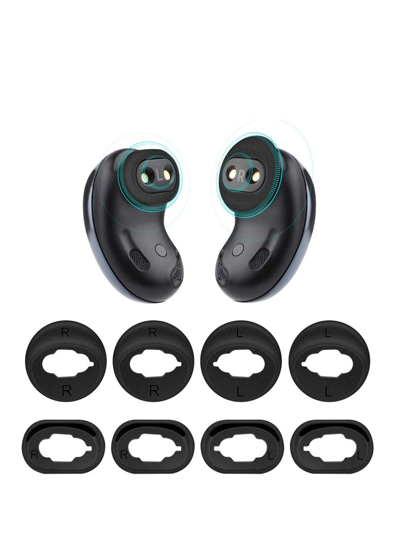 SYOSI Ear Wing for Galaxy Buds Live 2020 Earbuds Tips Soft Anti Lost Replacement Silicone Ear Gel 4 Pairs Black  - Image 1