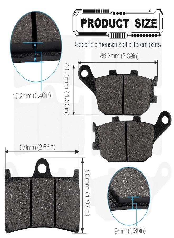 LOCOPOW Brake Pads Front and Rear Compatible with Yamaha YZF R6, FZ6 S2, MT07 MT-07 A, Tracer 700, MT09 MT-09 A, XSR700 - Image 4
