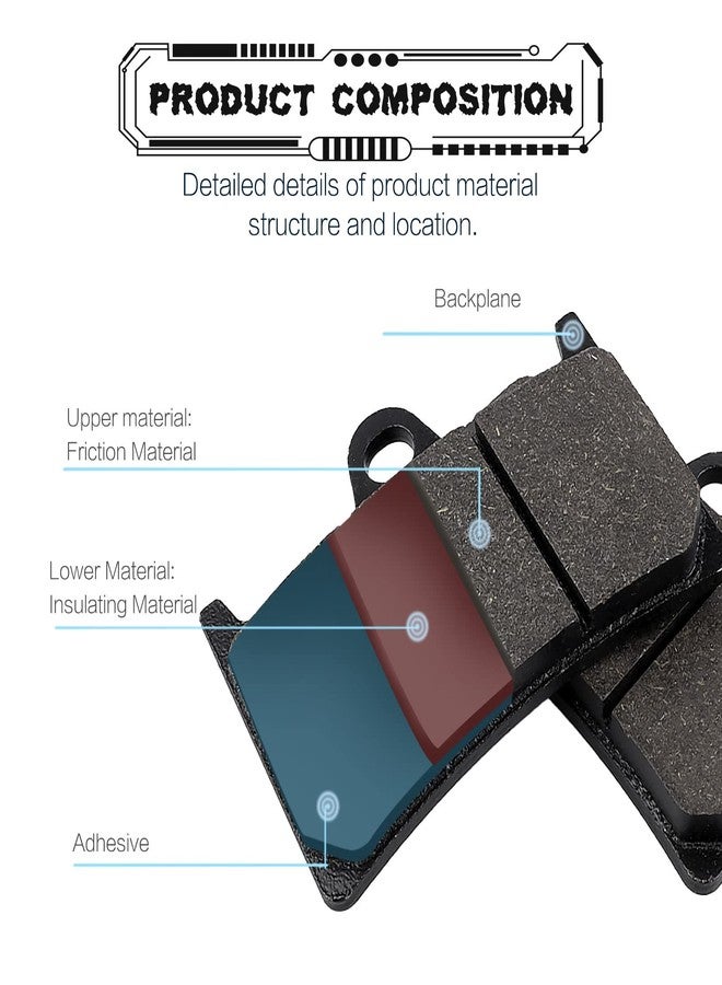 LOCOPOW Brake Pads Front and Rear Compatible with Yamaha YZF R6, FZ6 S2, MT07 MT-07 A, Tracer 700, MT09 MT-09 A, XSR700 - Image 5