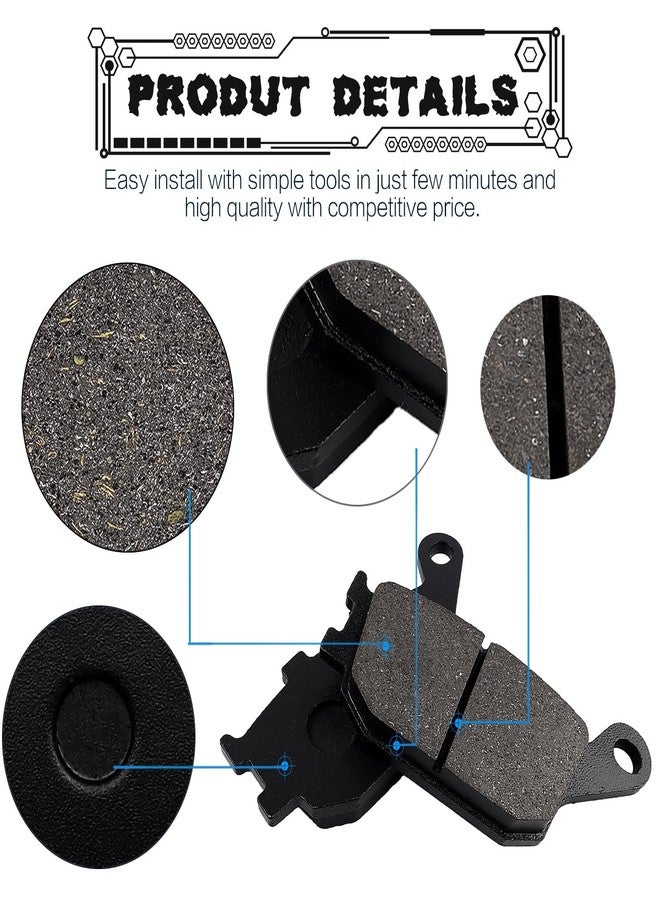 LOCOPOW Brake Pads Front and Rear Compatible with Yamaha YZF R6, FZ6 S2, MT07 MT-07 A, Tracer 700, MT09 MT-09 A, XSR700 - Image 2