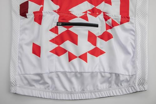 GCRFL Men's Cycling Jersey Set Road Bike Shorts Sleeves Jersey Zipper Pokcet Bib Shorts with Padded, Cycling Clothing kit Men (Red White, L) - Image 5