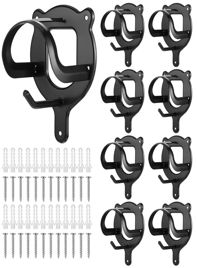 Exclaith 8 Counts Horse Bridle Rack, Metal Bridle-Hooks Bracket Bridle Bracket Bridle-Hooks Metal Bridle-Holder with Tubes and Screw Bridles-Holder Wall Mount for Horse Barn Supplies, Black - Image 1