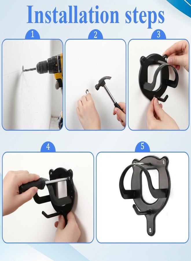 Exclaith 8 Counts Horse Bridle Rack, Metal Bridle-Hooks Bracket Bridle Bracket Bridle-Hooks Metal Bridle-Holder with Tubes and Screw Bridles-Holder Wall Mount for Horse Barn Supplies, Black - Image 4