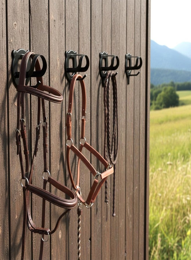 Exclaith 8 Counts Horse Bridle Rack, Metal Bridle-Hooks Bracket Bridle Bracket Bridle-Hooks Metal Bridle-Holder with Tubes and Screw Bridles-Holder Wall Mount for Horse Barn Supplies, Black - Image 5