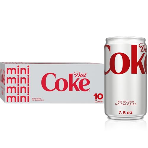 Diet Coke Fridge Pack Diet Soda, 7.5 fl oz Cans, 10 Pack - Mini Soda Soft Drinks - Image 1