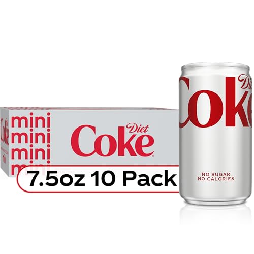 Diet Coke Fridge Pack Diet Soda, 7.5 fl oz Cans, 10 Pack - Mini Soda Soft Drinks - Image 4