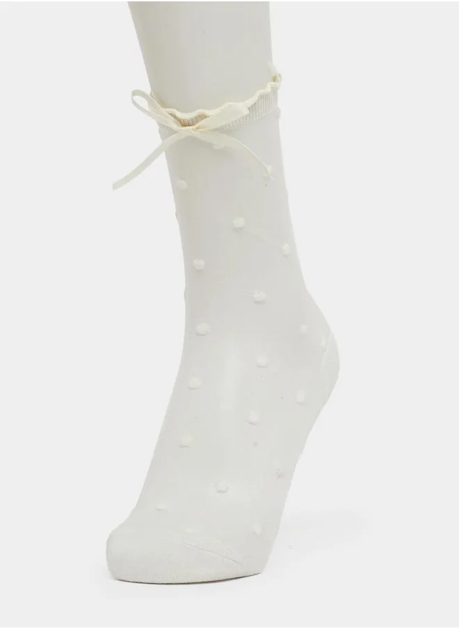 Styli Styli Set of 2 - Polka Dot Mesh Socks