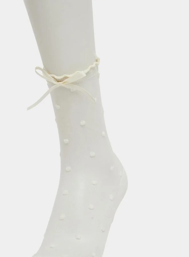 Styli Styli Set of 2 - Polka Dot Mesh Socks