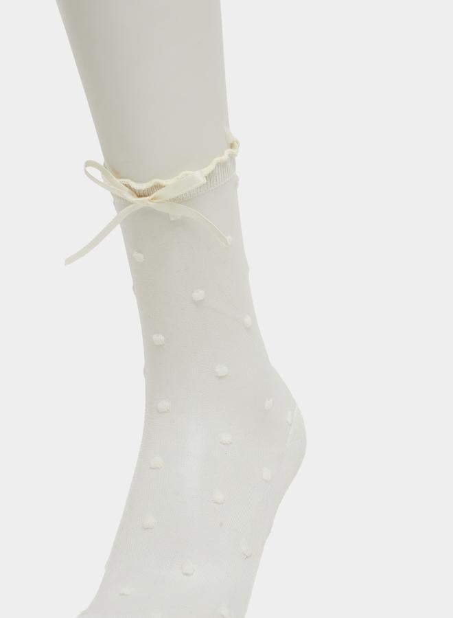 Styli Styli Set of 2 - Polka Dot Mesh Socks  - Image 3
