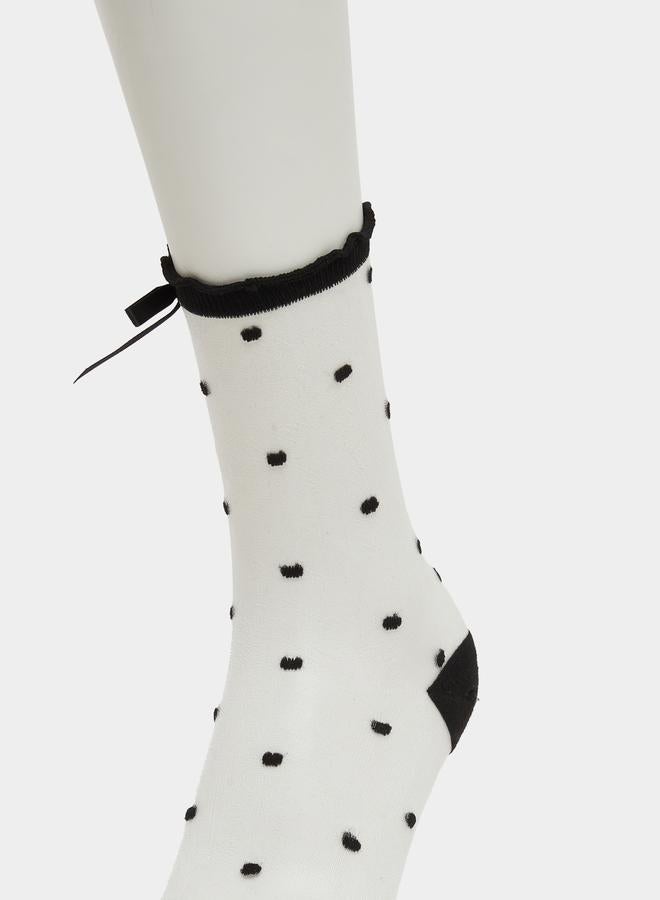 Styli Styli Set of 2 - Polka Dot Mesh Socks  - Image 5