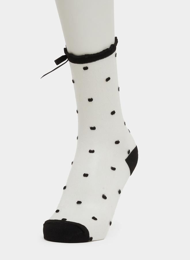 Styli Styli Set of 2 - Polka Dot Mesh Socks  - Image 4
