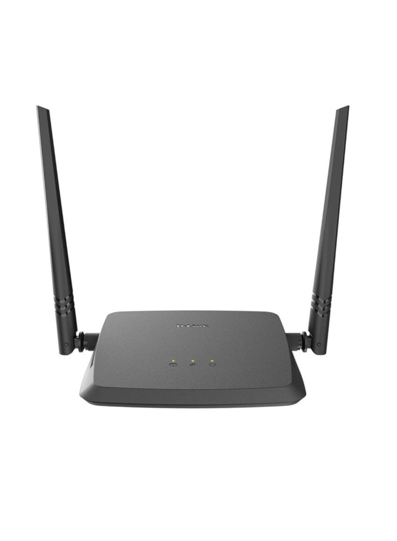 جهاز توجيه لاسلكي أحادي النطاق DIR-612 N300 2.4 هرتز مع هوائيين خارجيين بقوة 5 ديسيبل - أسود - Image 1