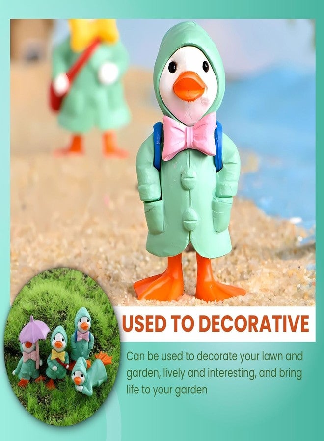VAYINATO® Green Super Cute Mini Resin Ducklings, Cartoon Creative Raincoat Ducklings | Moss Micro Landscape Decor | Charming Duck Statues for Aquarium, Indoor & Outdoor Decor (Pack of 2 (Any Duck)) - Image 2