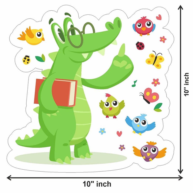 CVANU CVANU Cute Cartoon BirdsButterfly and Crocodile Design Toilet Seat Stickers Decals SelfAdhesive Removable PVC Vinly Waterproof 10x10 inch Pack of 2 - Image 3