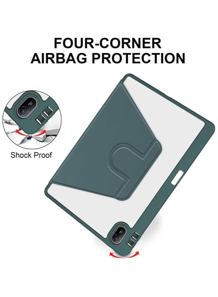 عام حافظة ظهر شفافة متوافقة مع هواوي ماتي الوسادة سي 11 بوصة 2024 مع حامل قلم ، 360 درجة قطب حامل الوجه غطاء لوحي ذكي السيارات النوم / ويك - Image 5