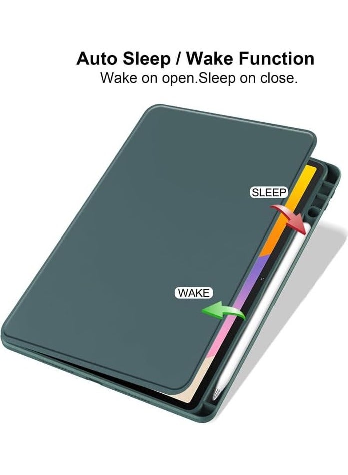 عام حافظة ظهر شفافة متوافقة مع هواوي ماتي الوسادة سي 11 بوصة 2024 مع حامل قلم ، 360 درجة قطب حامل الوجه غطاء لوحي ذكي السيارات النوم / ويك - Image 2