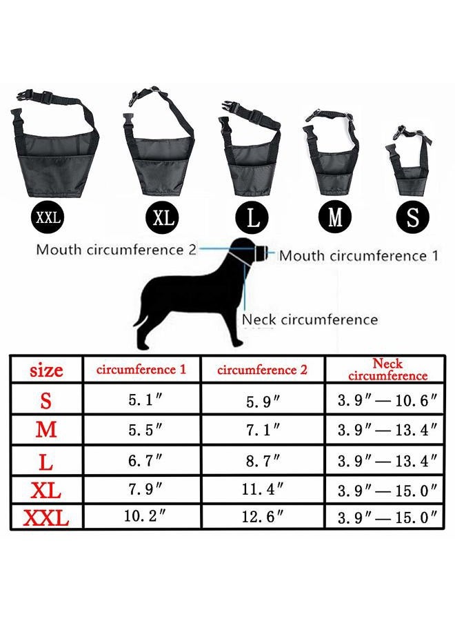 EWINEVER 5Pcs/Set Adjustable Breathable Safety Small Medium Large Extra Dog Muzzles for Anti-Biting Anti-Barking Anti-Chewing Safety Protection(Black) - Image 2