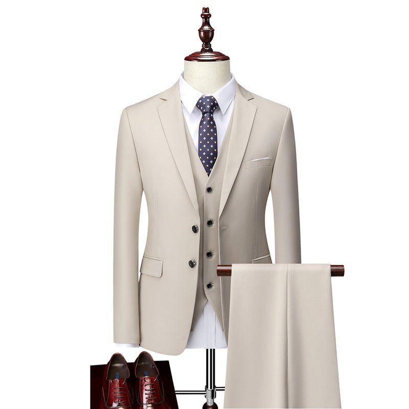 Double-Button Suit Men'S Korean-Style Slim-Fit Wedding Groom Business Casual Suit Men - Image 2