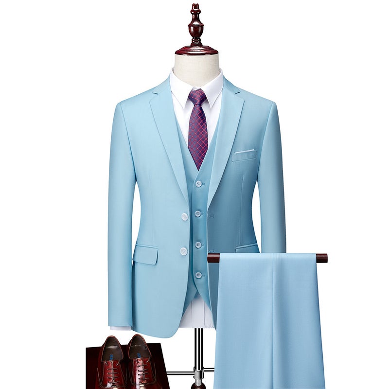 Double-Button Suit Men'S Korean-Style Slim-Fit Wedding Groom Business Casual Suit Men - Image 4