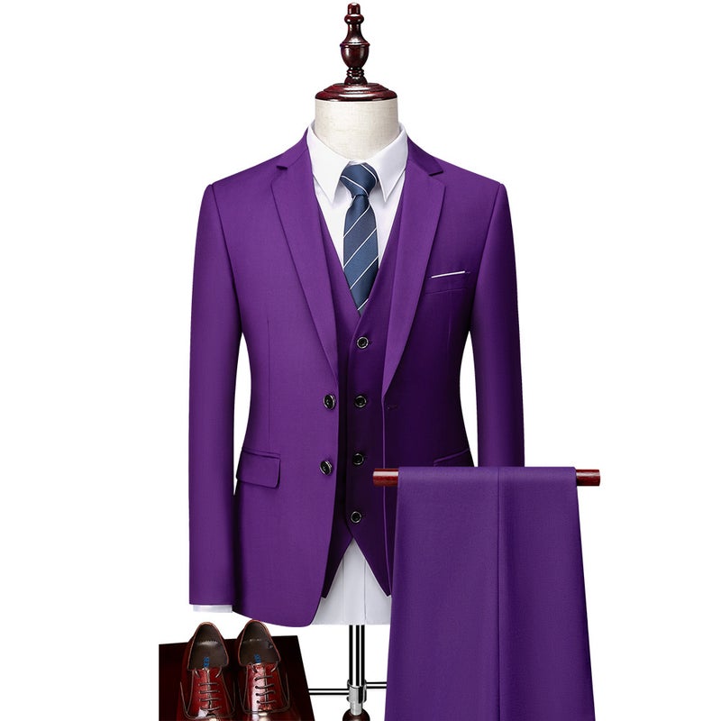 Double-Button Suit Men'S Korean-Style Slim-Fit Wedding Groom Business Casual Suit Men - Image 5