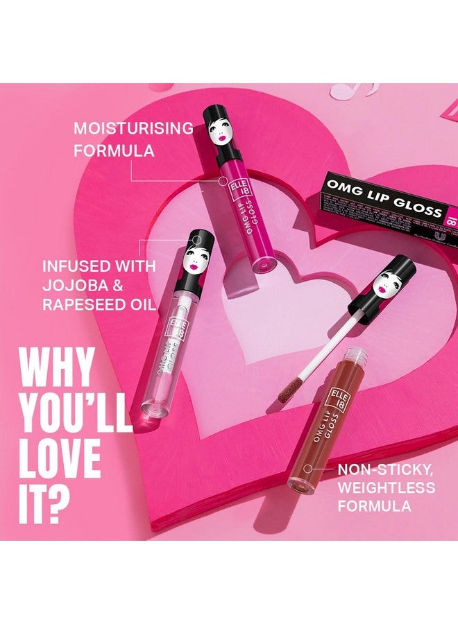 Elle 18 OMG Lip Gloss, Glossy Finish, Wicked Wine, Non-sticky Formula, Light-weight, Moisturising, Infused with Rapeseed and Jojoba Oil, Full Coverage| 2.5ml - Image 3