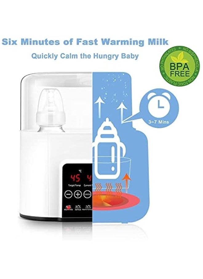 Baby Double Bottle Warmer for All Bottles, 48H Constant Temperature Baby Formula Water Heater Fast Breast Milk Defrost, with Cleaning Brush and Safe Auto-shutoff & Timer Temperature Control