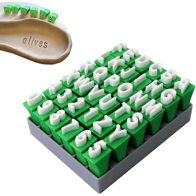 hinbkenla Letter Stamps for Clay Pottery | For Pottery Ceramic Polymer Clay, Uppercase Lowercase Alphabet Number Symbol Set, Wear-Resistant with Storage Box, DIY Craft - Image 5