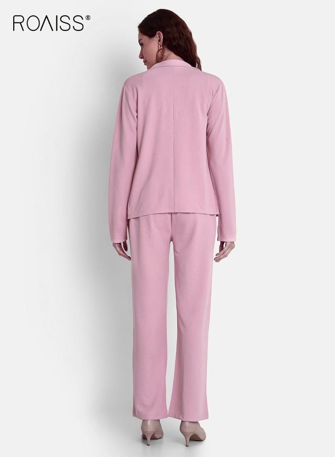 رويس طقم بدلة نسائية احترافية فاخرة مميزة لربيع وصيف، بليزر عمل، مكون من ثلاث قطع، ملابس رسمية أنيقة للمكتب مع بنطلون - Image 4