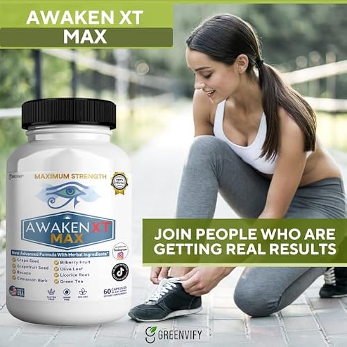 GREENVIFY Awaken XT Max Nootropic Supplement, 60 Capsules, with Vitamins & Herbal Blend, 30 Day Supply (1) - Image 4