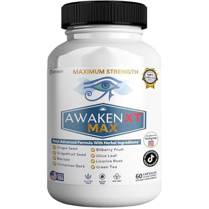 GREENVIFY Awaken XT Max Nootropic Supplement, 60 Capsules, with Vitamins & Herbal Blend, 30 Day Supply (1) - Image 1