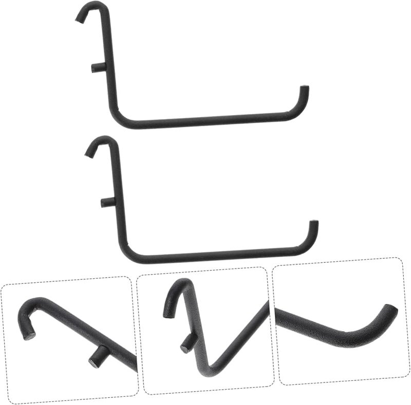 PartyKindom 4 Pack Pegboard Hooks Black Angled Ends for Easy Installation Garage Tool and Craft Storage Organizer - Image 3