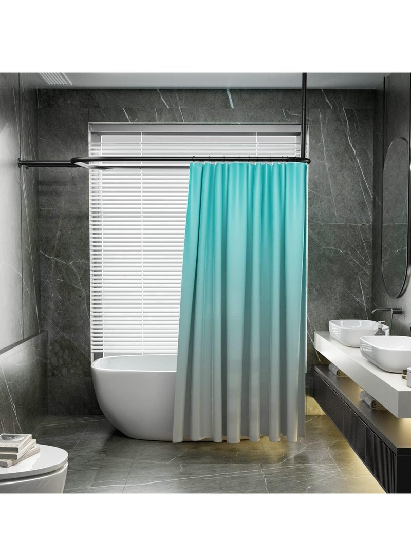 Stainless Steel Oval Shower Curtain Rod Hoop Square Shape Bathroom 58.3"x24" Rod for Clawfoot Tub Free Standing Tubs (Black) - Image 2