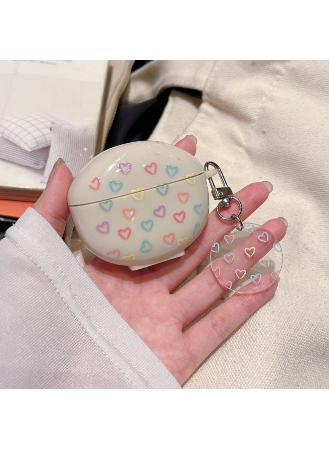Honor Earbuds X7 Bluetooth Headset Protective Case Cartoon Soft Case Love Flower DIY-Color:Antique White Color Love + Pendant-Model:Huaqiangbei Pro 4 - Image 1