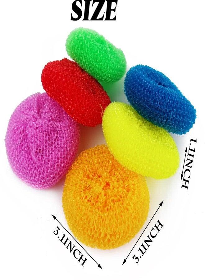 NSBELL 30PCS Plastic Dish Scrubbers for Dishes Plastic Pot Round Scrubber Scouring Pad Nylon Dish Scrubber, Poly Mesh Scouring Dish Pads Non Scratch Scrubbers - Image 2