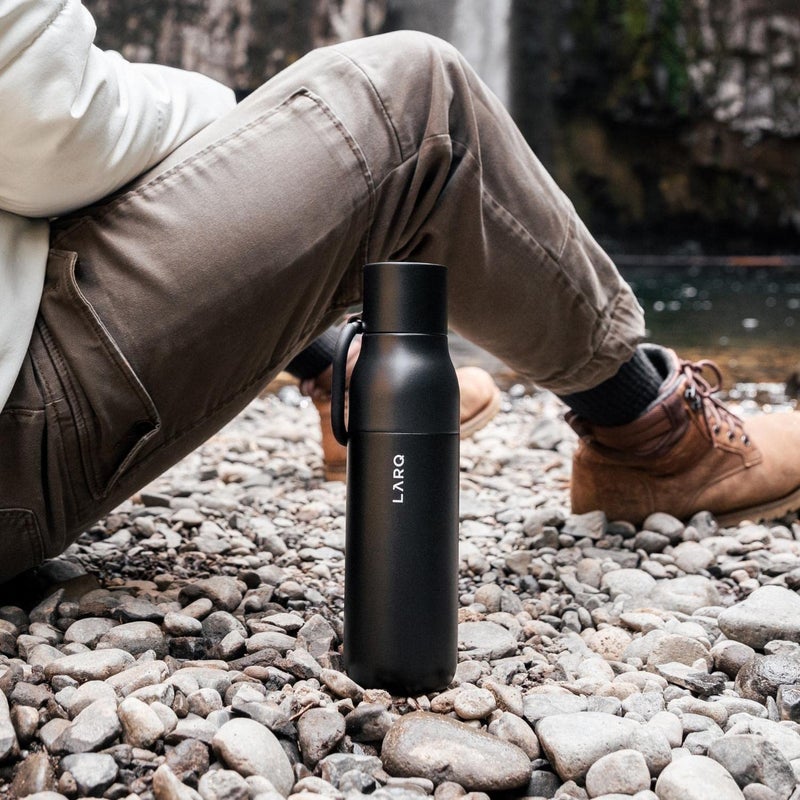 LARQ Flip Top 17 oz Insulated Stainless Steel Water Bottle With Straw | Thermos, BPA Free | Reusable Bottle for Sports, Gym, Travel | Keeps Drinks Cold 24 Hours, Obsidian Black - Image 5