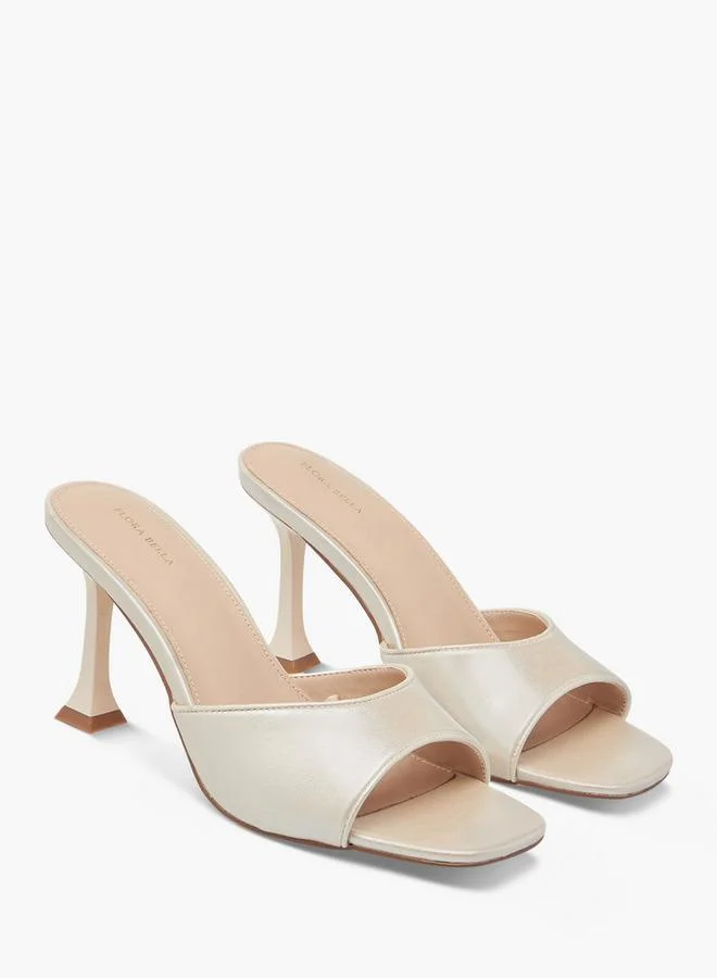 Flora Bella By Shoexpress Women Solid Slip-On Sandals with Flared Heels