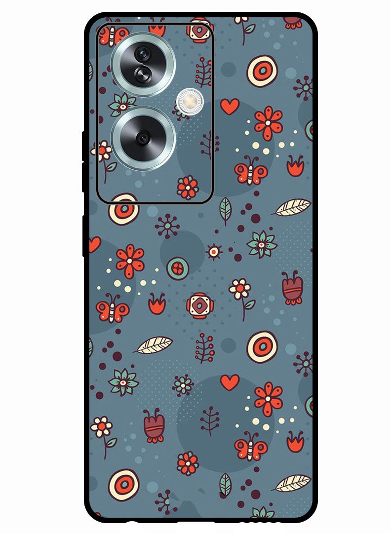 Theodor Protective Case Anti Scratch Shock Proof Bumper Cover For Oppo A2 Leaves and Flowers - Image 1
