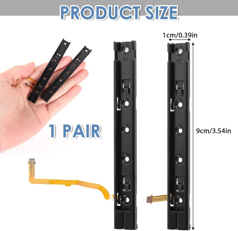 Times Mark 1 Pair Left and Right Handle Slides for Nintendo Switch, Replacement Professional Metal Slider Rail for Host Game Console Slide Rail,Right Joycon Slide Rail Repair Kit - Image 2