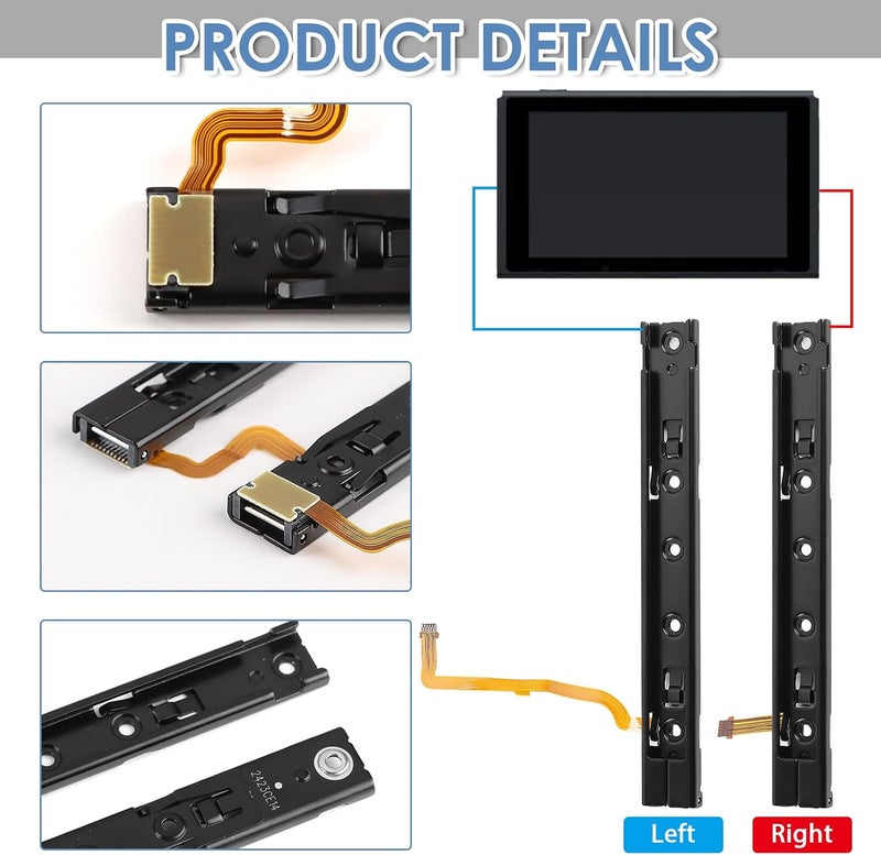 Times Mark 1 Pair Left and Right Handle Slides for Nintendo Switch, Replacement Professional Metal Slider Rail for Host Game Console Slide Rail,Right Joycon Slide Rail Repair Kit - Image 4