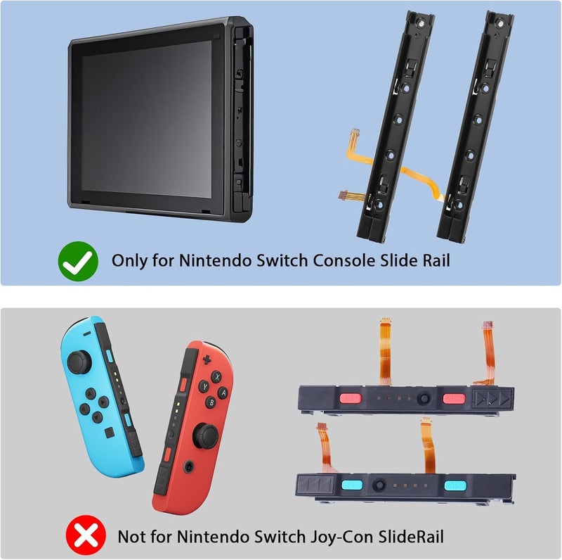 Times Mark 1 Pair Left and Right Handle Slides for Nintendo Switch, Replacement Professional Metal Slider Rail for Host Game Console Slide Rail,Right Joycon Slide Rail Repair Kit - Image 5