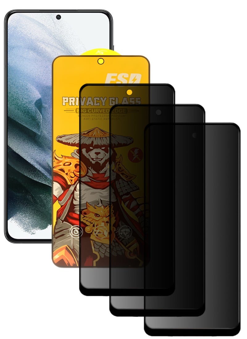 ESD 3 Pieces Tempered Dustproof Privacy Glass Screen Protector Compatible For Samsung Galaxy S21 Plus - Image 1