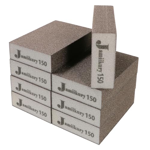 Jamiikury 8Pcs 150 Grit Sanding Blocks, Jamiikury Fine Sanding Sponge Washable and Reusable, Wet Dry Sandpaper Sponge for Wood Metal FurniturePaint and Drywall - Image 1