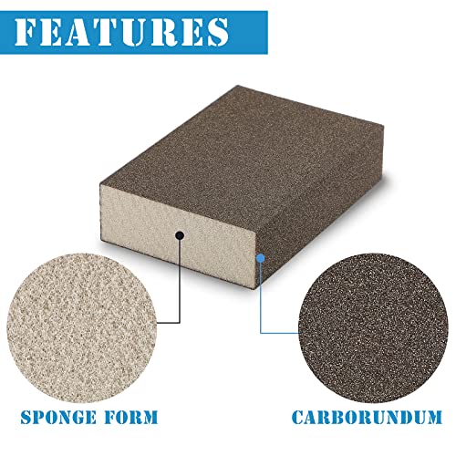 Jamiikury 8Pcs 150 Grit Sanding Blocks, Jamiikury Fine Sanding Sponge Washable and Reusable, Wet Dry Sandpaper Sponge for Wood Metal FurniturePaint and Drywall - Image 3