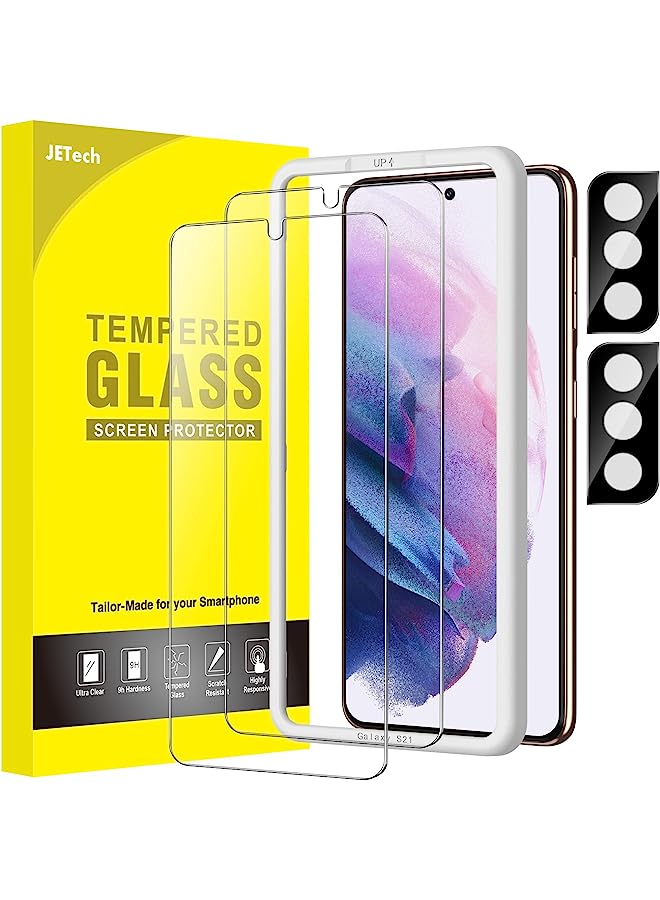 Jetech Screen Protector For Samsung Galaxy S21 6.2-Inch With Camera Lens Protector, Easy Installation Tool, Tempered Glass Film, Hd Clear, 2-Pack Each - Image 1