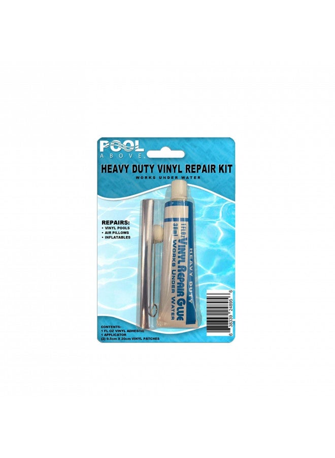 Pool Above Heavy Duty Vinyl Repair Patch Kit for Above-Ground Pool Liner Repair; Glue and Patch Inflatables; Boat; Raft; Kayak; Air Beds; Inflatable Mattress Repair Blue - Image 1