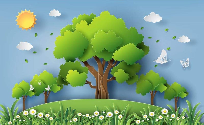 5 Acemany trees in a forest sticker poster|save water|save environment - Image 1