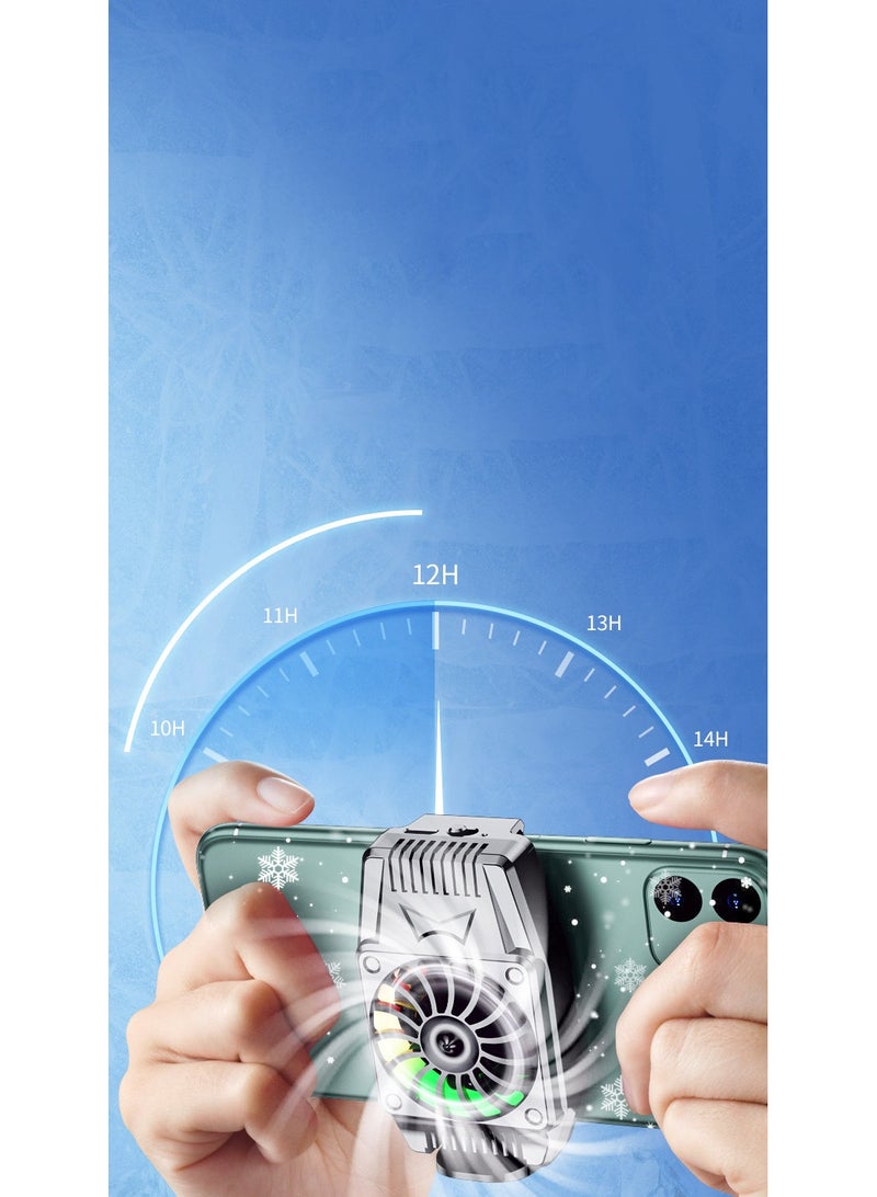 الهاتف المحمول برودة ، مروحة تبريد للهاتف المحمول لعبة والبث المباشر ، واثنين من سرعة التكيف ، مصباح تصميم أشباه الموصلات الهاتف المحمول برودة مع مصباح RGB ، ميني الهاتف المحمول مروحة للهاتف المحمول اللوحي - Image 2