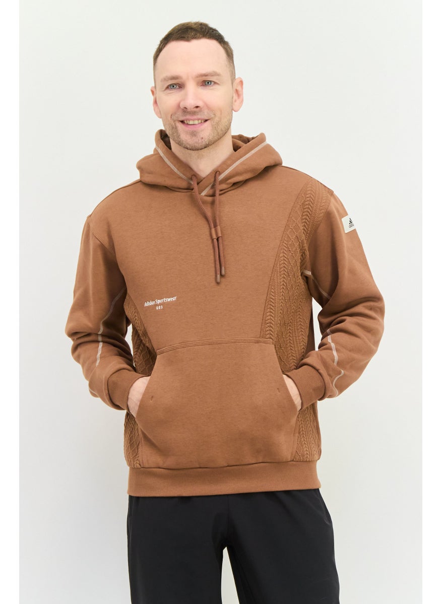 Adidas - Men Sportswear Fit Long Sleeves Running Sweatshirt, Brown - Image 1